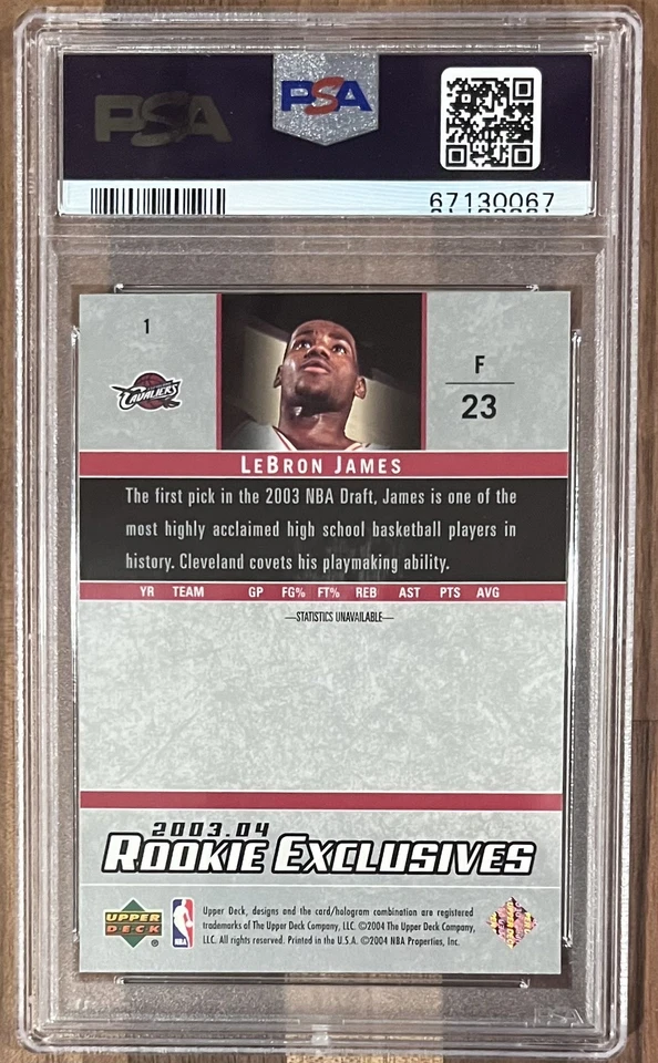 2003 Upper Deck Lebron James PSA 10 Rookie Exclusives #1 GEM MT RC - Image 2 of 2