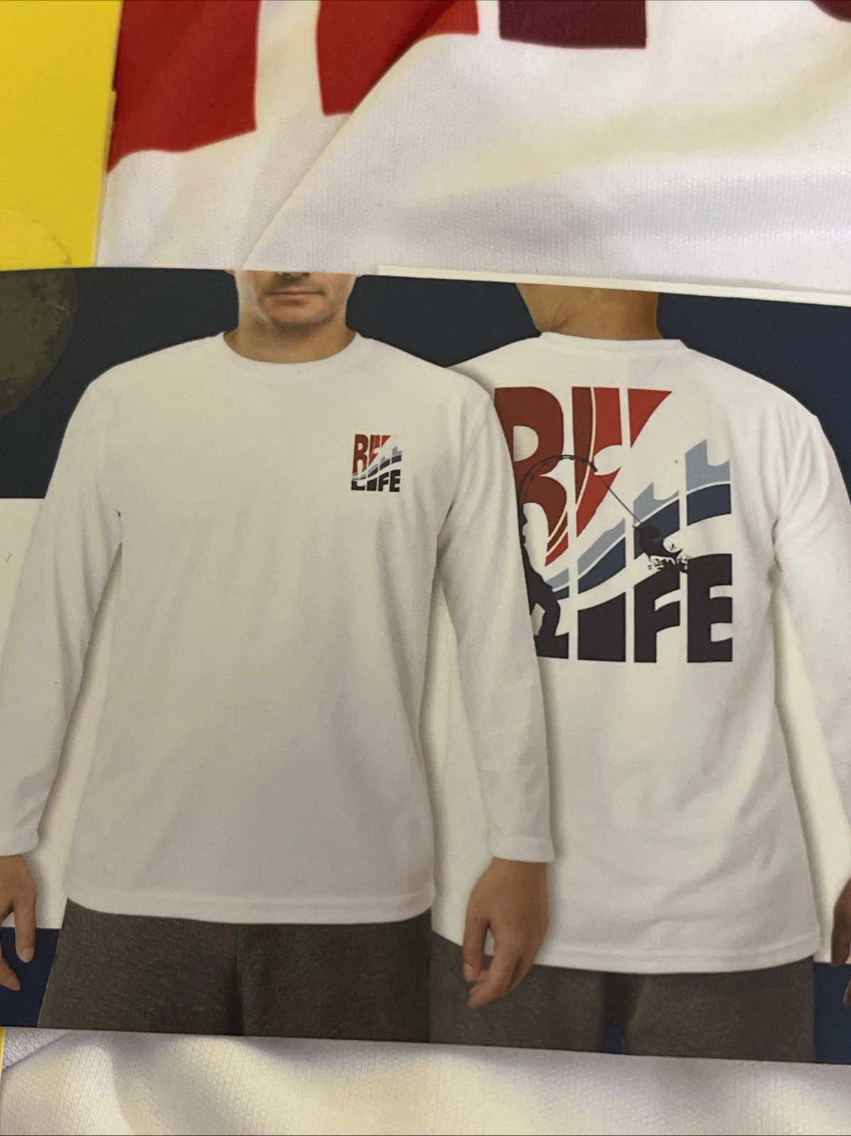 Reel Life Fishing Mens M Long Sleeve Beach UV Protective Shirt Moisture Wicking