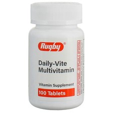 6 Pack Rugby Daily-Vite Multivitamins Tablets, 100 Ct