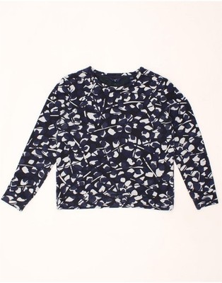 GANT Womens Abstract Pattern Sweatshirt Jumper UK 10 Small Navy Blue SK01