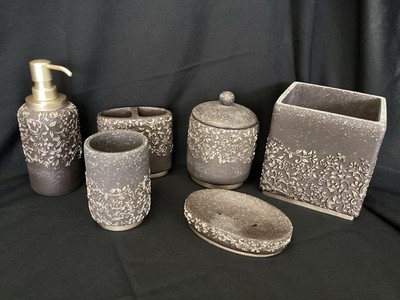 ++ House of Hampton Dorina Bathroom Accessory Set 6 Piece Brown Gold