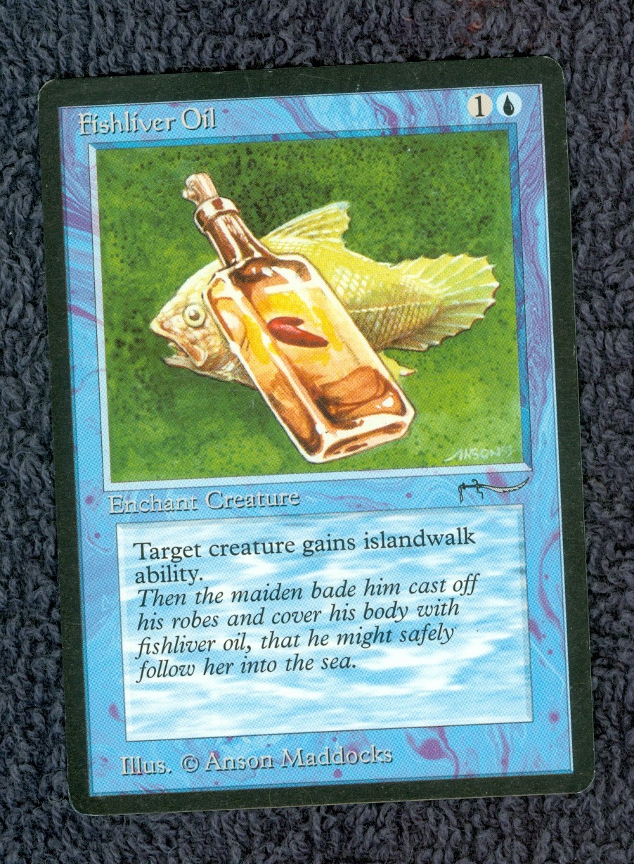 ARABIAN NIGHTS Fishliver Oil (light) common Magic the Gathering Light Play