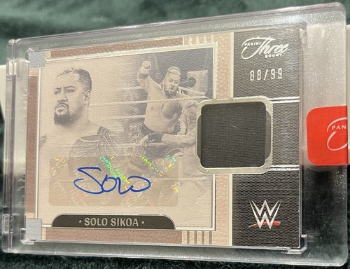 2024 Panini Three Count WWE #PM-SLS Solo Sikoa Prime Memorabilia Patch Auto /99
