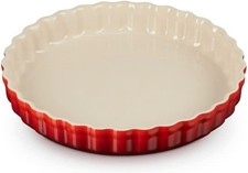 Le Creuset Heritage Piatto Scanalato Flan, Gres, 28 cm, 1,82 kg, Cerise, 7112028