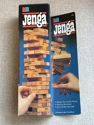 VINTAGE ORIGINAL 1986 MILTON BRADLEY JENGA 4793 WOOD BUILDING GAME NEW IN BOX