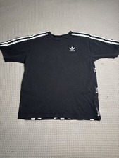 Adidas 3-Stripes T-Shirt Men S Short Sleeve Athletic Tee Trefoil AOP on back
