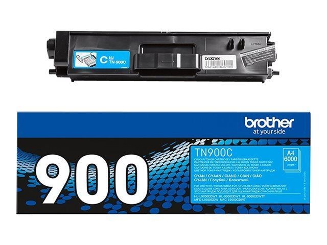 Brother TN-900C toner cyan original à haute fidélité colorimétrique pour graphiques nets