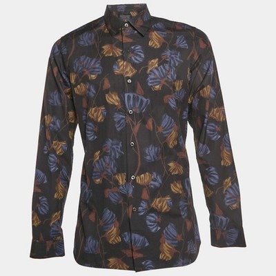 Prada Multicolour Floral Print Cotton Long Sleeve Shirt M