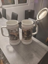 bierkrug mit zinndeckel Scherzer mit sehr sch&ouml;nen Bildmotiven