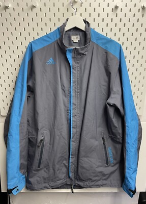 Adidas Gore-Tex Gtx Herren Golfjacke wasserdicht Mantel grau und blau Größe L