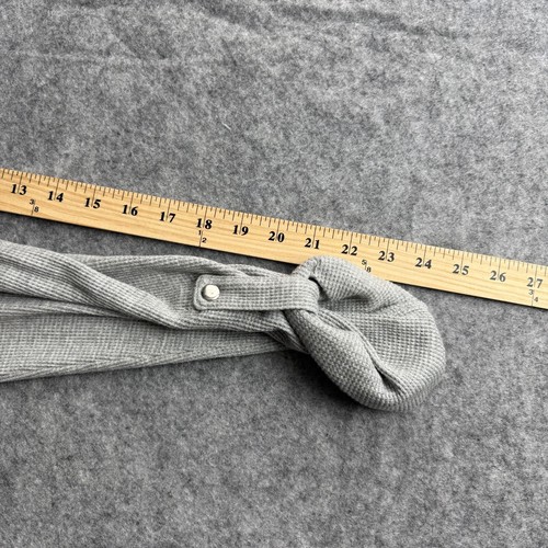 Style & Co womens XL light grey hoodie waffle knit thermal zip roll tab sleeve - Picture 6 of 14