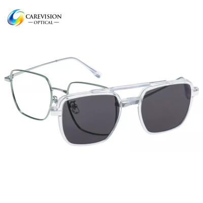 Metal Blue Light Blocking Reading Glasses Magnetic Clip On Polarized  Sunglasses