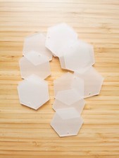 NEW 100pcs Acrylic Blanks Transparent Hexagon Acrylic Disc Round Craft DIY