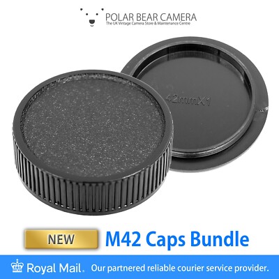 M42 42 mm Schraube Gewindehalterung hintere Objektivkappe + Gehäusekappe Konvolut [UK LAGERBESTAND]