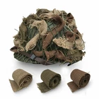 WW2 US MILITARY M1 HELMET NET MESH COVER WITH CAMOUFLAGE LINEN TAPE STRIPS