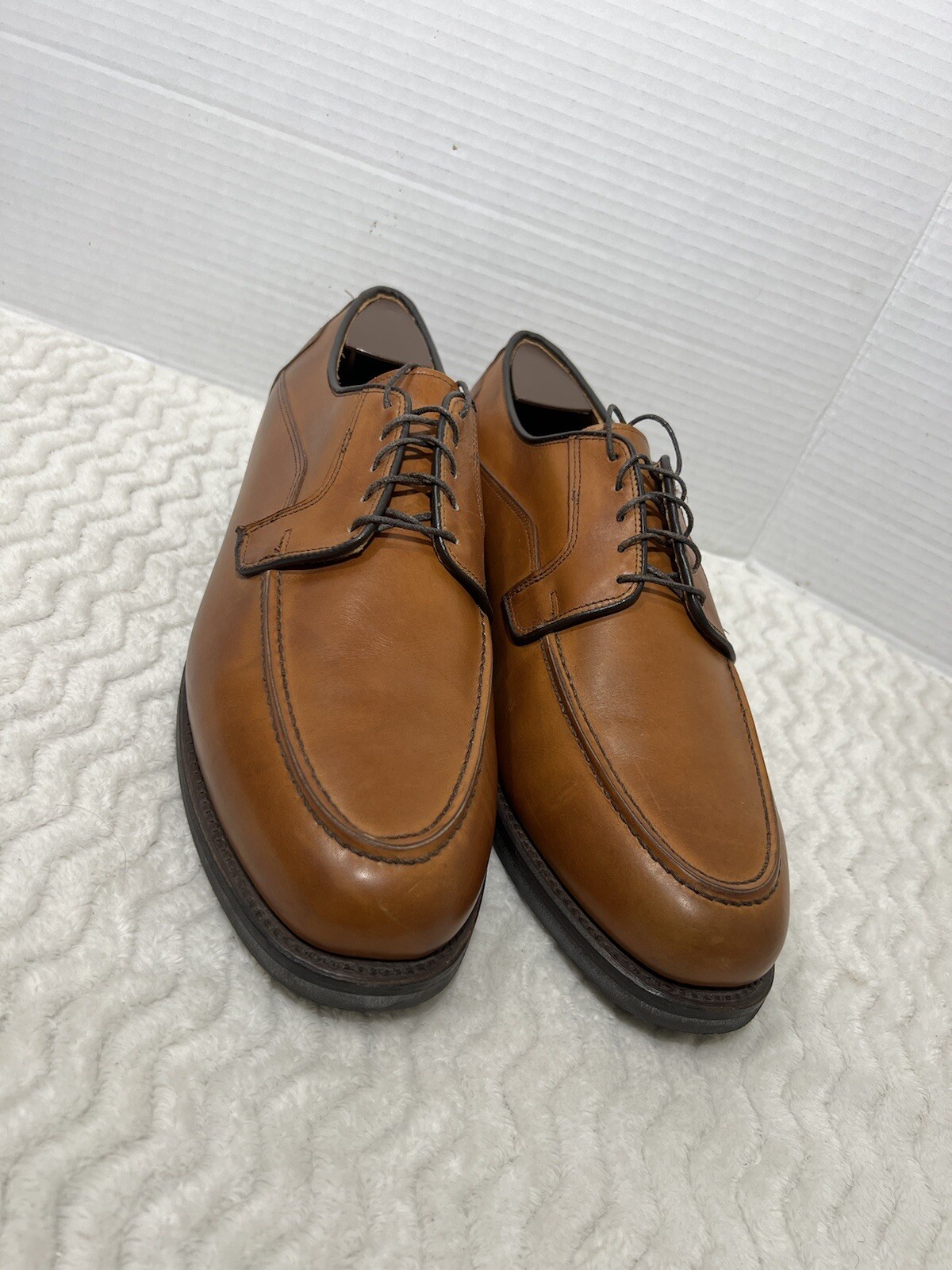 SAOLA Abito Oxford Allen Edmonds 1168 da uomo taglia 11 5D marrone marrone pelle scarpe grembiule punta