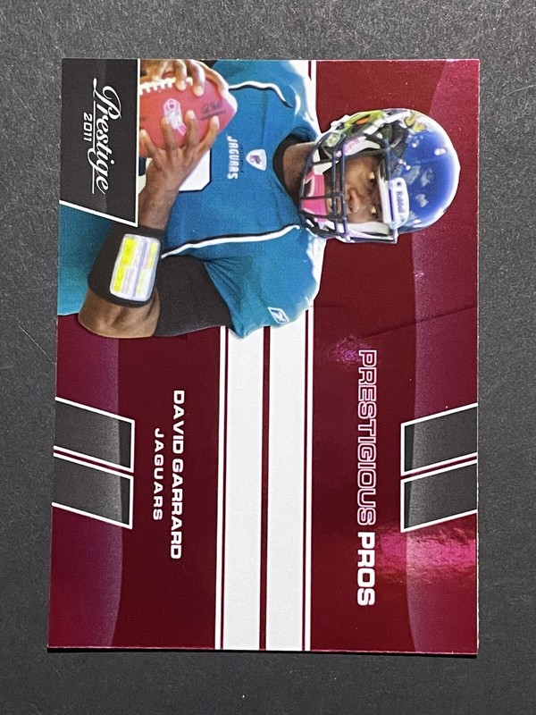 2011 Prestige Prestigious Pros David Garrard Insert Card - Jaguars
