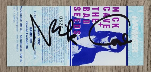 Nick Cave signiert 1992 Hamburg Deutschland Konzertticket Stub 6/1/92 Bad Seeds RAD - Bild 2 von 2