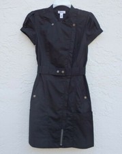 NWT CK Calvin Klein Short Sleeve Cotton Dress Black SZ 2