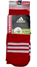 Adidas, Climalite, Rivalry Solid Red OTC Baseball Socks, 2Pk. Size 13C-4Y