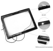 3X LARGE Hands Free Magnifying Glass With LED Magnifier for Easy Reading