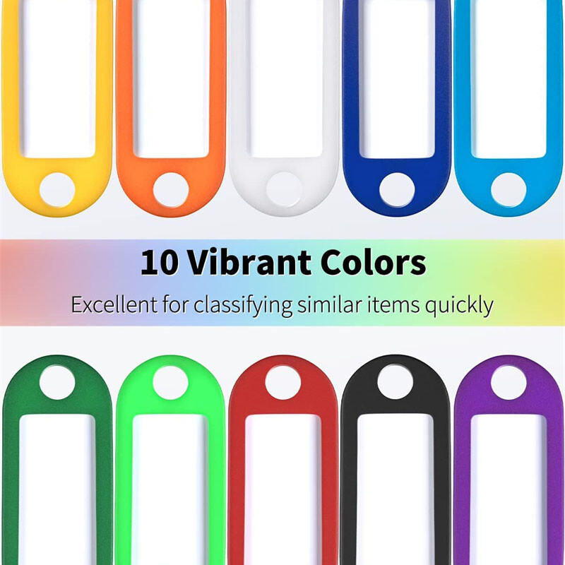 50pcs Keychain Label Plate With Ring Keyring For Marking Items Blank