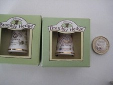 2 X BRAMBLY HEDGE ROYAL DOULTON THIMBLES SUMMER WINTER UNUSED NEW ORIGINAL BOXES
