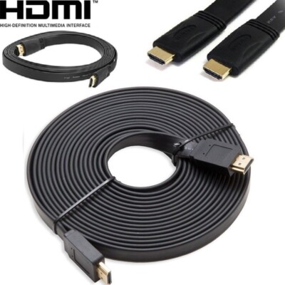 Premium HDMI M-M Cable 25FT 30FT 50FT Flat Golf Plated PS4 Xbox One 3D HDTV PC