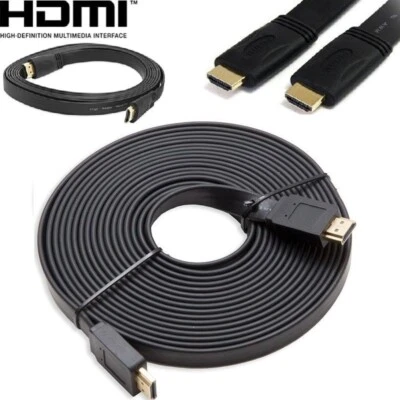 CABLEVANTAGE Premium HDMI M-M Cable 25FT 30FT 50FT Flat Golf Plated PS4 Xbox One 3D HDTV PC
