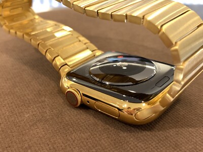24k Gold Plated 44mm Apple Watch Series With Link Bracelet for