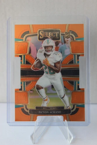 2023 Panini Select - Concourse De'Von Achane #63 Orange Prizm Die-Cut /499 RC