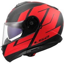 CASCO MOTO MODULARE 22.06 LS2 FF908 STROBE II CODE NERO ROSSO OPACO TG L
