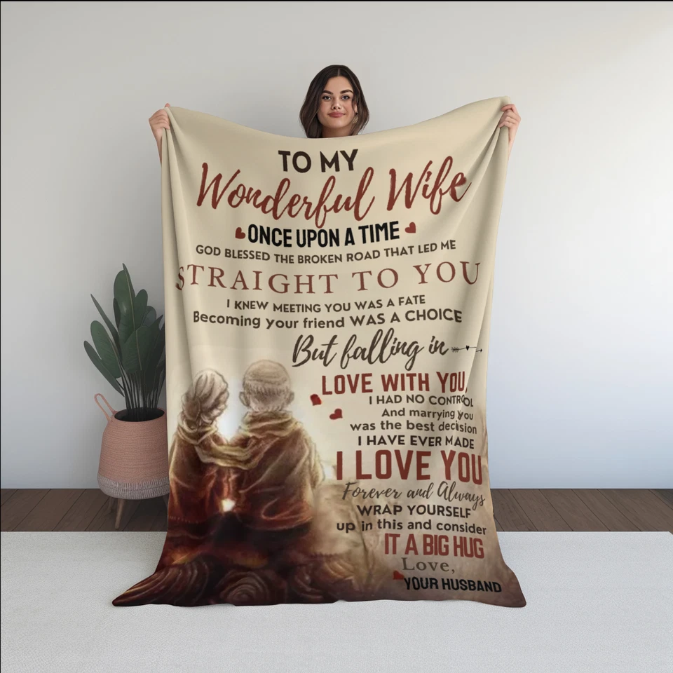 To My Wonderful Wife Fleece Blanket Xmas Birthday Gift For Wife From Husband - Image 4 of 4