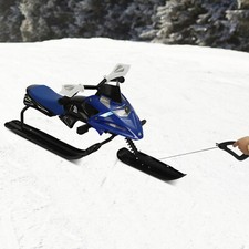 Slitta sterzante bob slitta per bambini adulti slitta da sci con freni a pedale blu