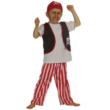 Piraten Kostüm Kinder / Karneval Fasching Jungen Totenkopf Weste Hose Kopftuch