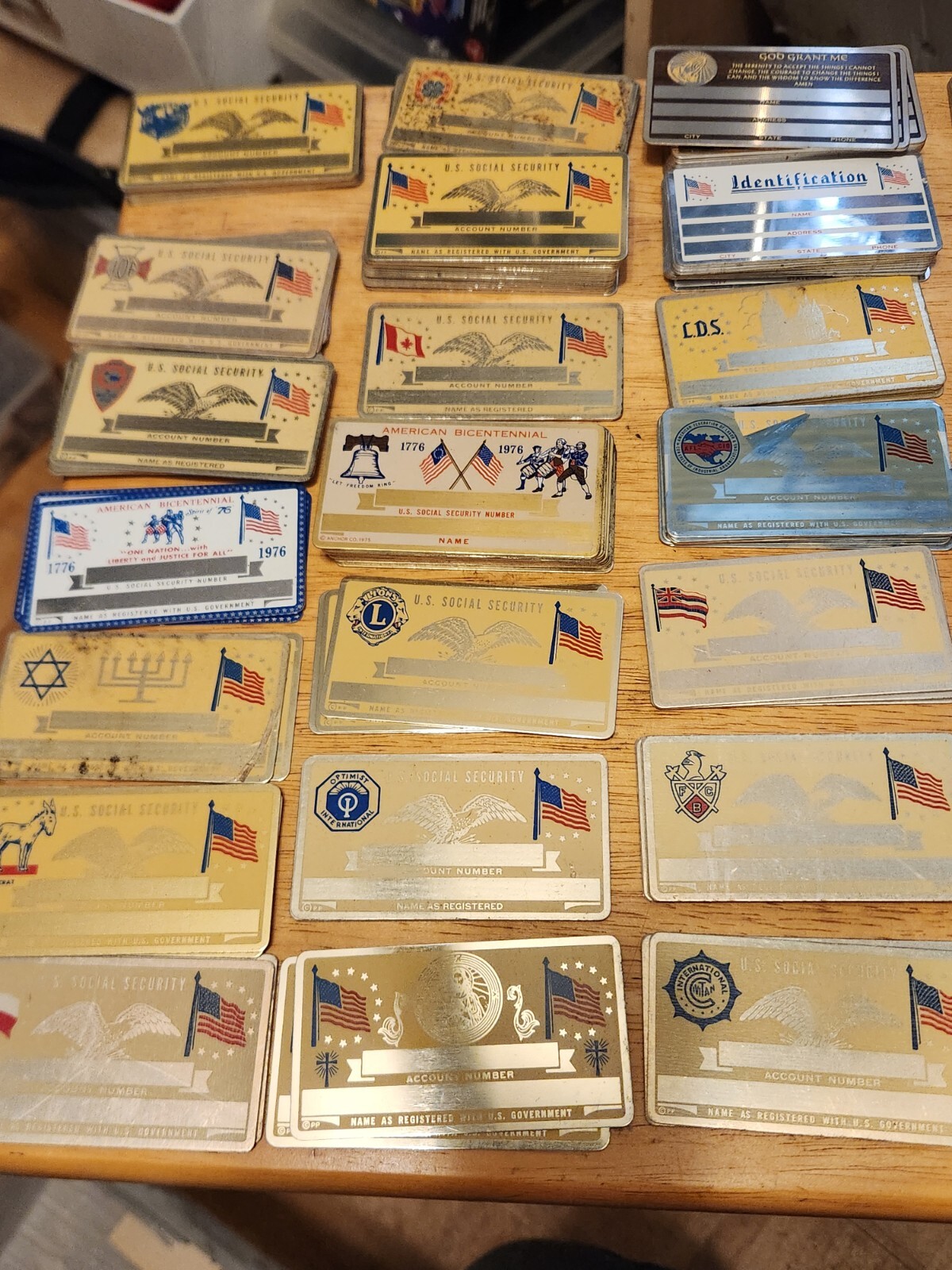 VINTAGE 1950'S1970'S METAL SOCIAL SECURITY CARDS you pick. lots of