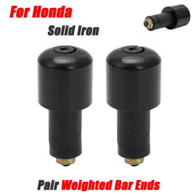 #ad For Honda 7 8quot; Handle Bar Ends Heavy Weight Vibration Reducing Grip Plugs Iron $13.99
