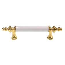 Amerock Royal Polished Brass White 3" CTC Cabinet Arch Pull Handle BP76242-W3