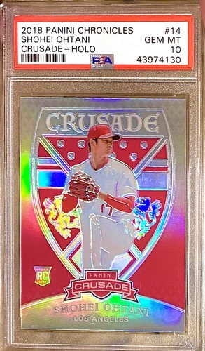 2018 SHOHEI OHTANI ROOKIE RC PANINI CRUSADE HOLO #14 PSA 10 GEM MINT!!