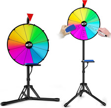 16 Inch Prize Wheel,Spinning Wheel with Adjustable Folding Tripod Floor Stand,12