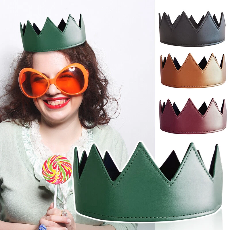 Средневековый регулируемый PU кожаный король Crown готический панк обруч для волос костюм головной убор - Изображение 2 из 4