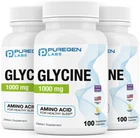 Puregen Labs Glycine 1000mg [High Potency] 100 Vegetarian Capsules, 3 PK