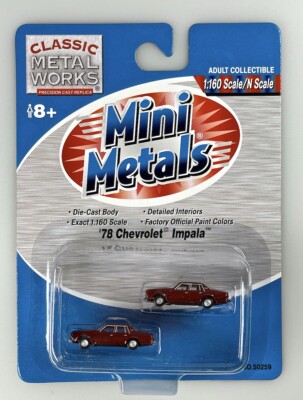 Classic Metal Works 50259, 2x '78 Chevrolet Impala, karminrot, Spur N, selten