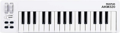 MIDIPLUS AKM320 USB MIDI Keyboard Controller, White, 32-key, With Cubase