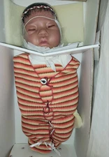 Ashton Drake Native American Reborn Newborn Baby Raven Wing Papoose Doll NIB