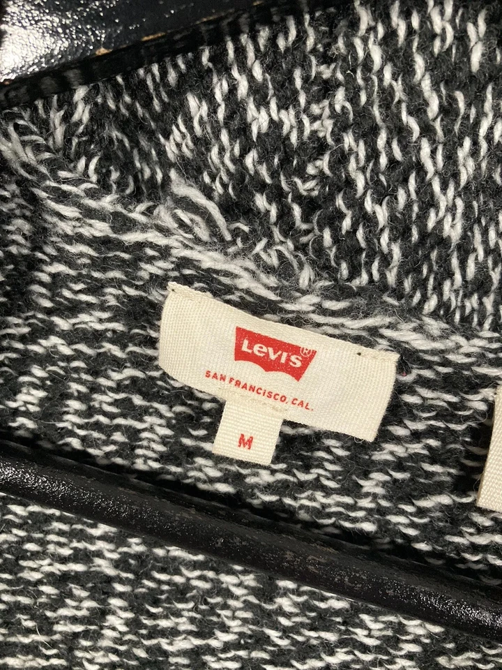 Cárdigan LEVI’S WOOL BLEND - Talla Mediana - Negro/Blanco - Excelente Estado - Mujer’s Foto 2 de 4