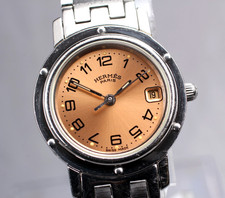*Exc+5* HERMES Clipper CL4.210 cadran rose date 24 mm montre à quartz pour...
