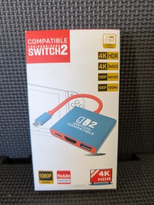 Klipdasse Switch 2 TV Adapter Support 4K/60Hz HDMI 2.0A Adapter, PD100W USB 3.0