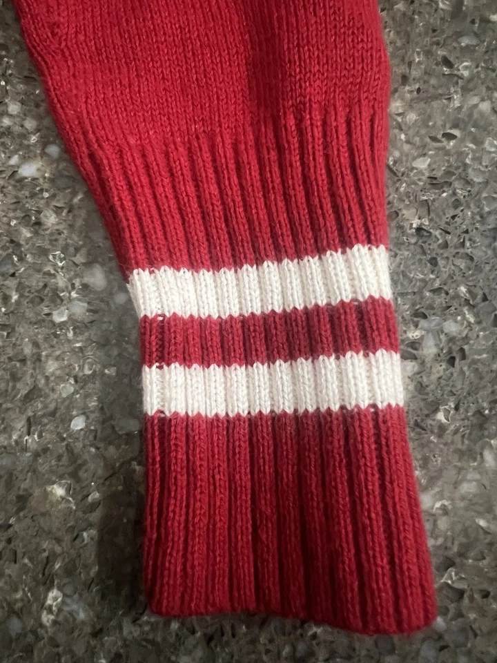 Suéter Kirra Rojo Tejido Patrón Con Capucha Algodón Mezcla Angora Talla S Invierno Esquí Otoño Foto 3 de 4