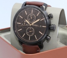 Fossil Rhett Chronograph Black Brown Leather Men's BQ2894 Watch